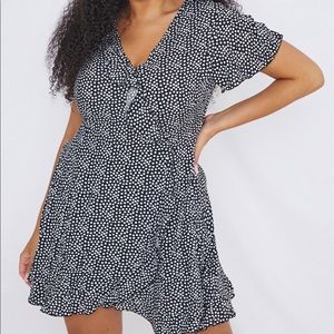 Polka dot wrap dress